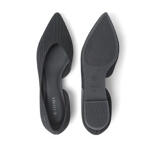 Vivaia Women's Black Melia Half d’Orsay Flats Size 41.5